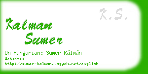 kalman sumer business card